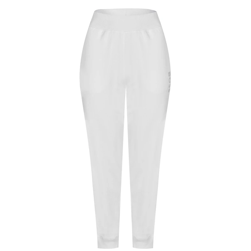Image of Boss Womens EJoy Jog Soft Cotton Blend Bottoms White 100 female 10 (M)