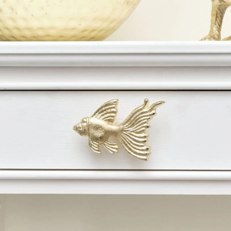 Image of Melody Maison Gold Fish Drawer Knob Metallic Gold