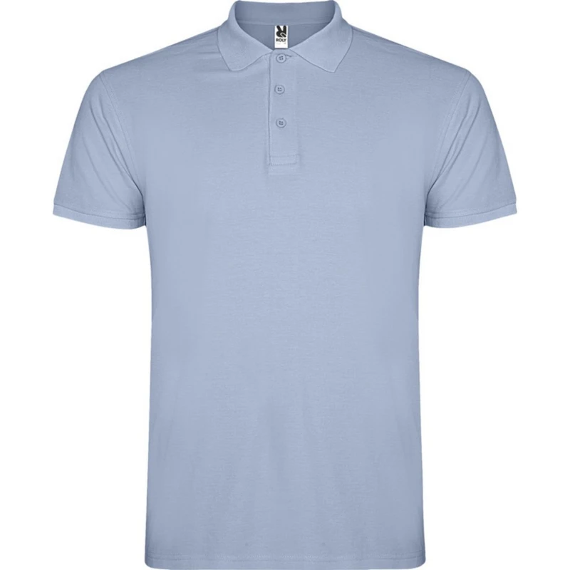Image of ROLY ROLY Men Star Short-Sleeved Polo Shirt in Duck Egg Blue Size: Small Duck Egg Blue S Male 5063527198433
