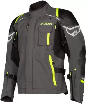 Image of Klim Kodiak Motorcycle Textile Jacket, grey-yellow, Size 48, grey-yellow, Size 48