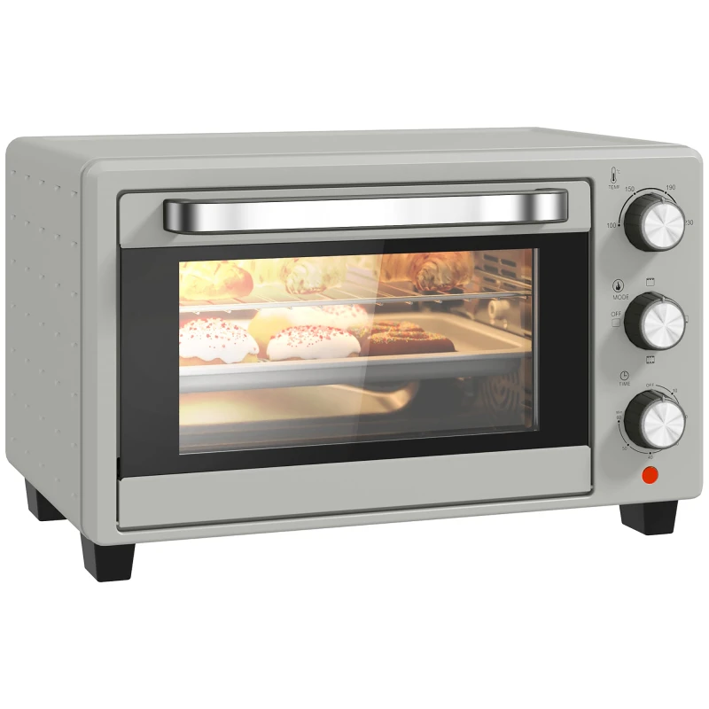 Image of HOMCOM Mini Oven 21L Countertop Electric Toaster Oven Adjustable Temperature Silver