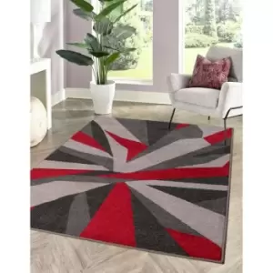 Image of Spirit Astra Modern Rug in Red Small Rectangular Carpet 80 x 150cm (2'6'x5'0')