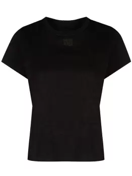 Image of ALEXANDER WANG WOMEN Puff Logo Shrink T-Shirt Black