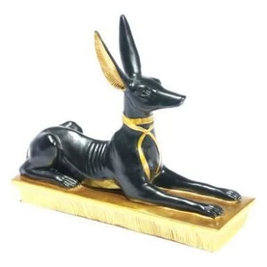 Image of Gold and Black Egyptian Anubis Jackal Figurine