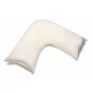 Image of Belledorm Easycare Percale V-Shaped Orthopaedic Pillowcase (One Size) (Ivory)