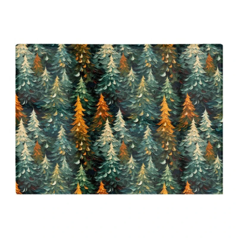 Image of Warren Reed Designer Impasto Style Christmas Trees Glass Chopping Board