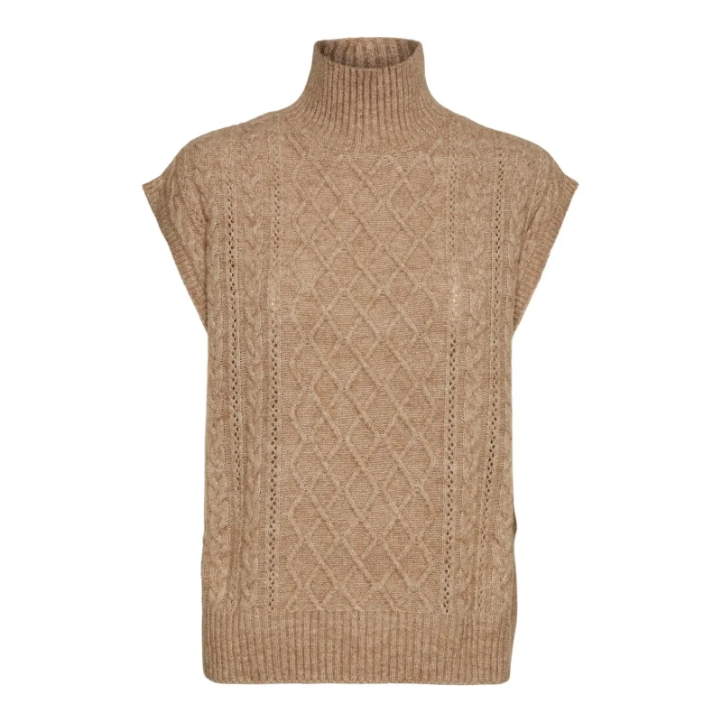 Image of Vero Moda Womens sleeveless sweater Vero Moda Vigga Beige Female M