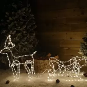 Image of Samuel Alexander - 1.4m LED Rope Light Reindeer with Sleigh Christmas Decoration in White