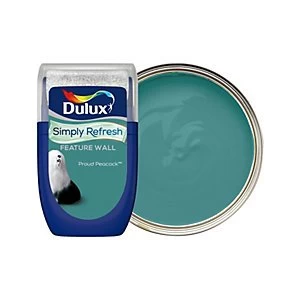 Image of Dulux Simply Refresh Feature Wall Proud Peacock Matt Emulsion Paint 30ml