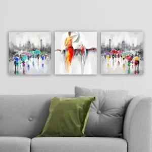 Image of DRPRC04 Multicolor Decorative Canvas Painting (3 Pieces)