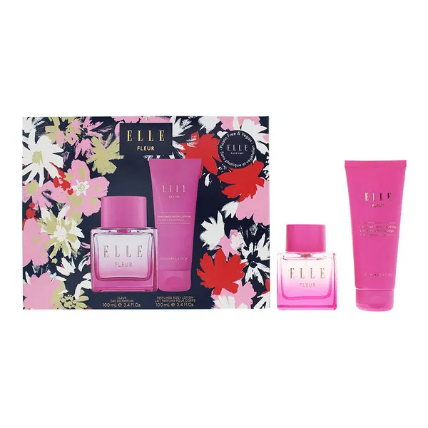 Image of Elle Fleur 2 Piece Gift Set: Eau de Parfum 100ml - Body Lotion 100ml