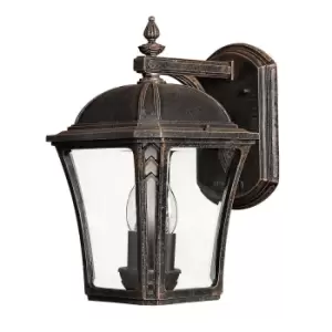 Image of Outdoor IP44 Twin Wall Light Sconce Mocha LED E14 40W Bulb Outside External