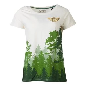 Image of Nintendo - Hyrule Forrest Womens Large T-Shirt - Multi-Colour