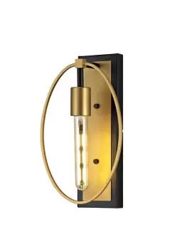 Image of Wall Lamp, 1 Light E27, Sand Gold, Matt Black