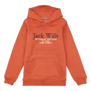 Image of Jack Wills Kids Batsford Logo Script Hoodie - Orange