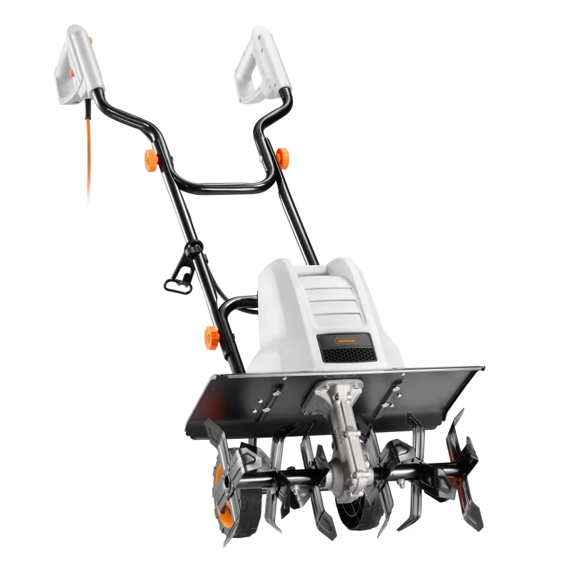 Image of Vonhaus Electric Tiller 1500W, Garden Soil Cultivator, 400Rpm No Load Speed, 6 Steel Blades, 450mm Working Width, Foldable Wheels