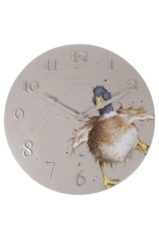Image of Wrendale Designs A Waddle And A Quack Duck Wall Clock 30cm Multi unisex