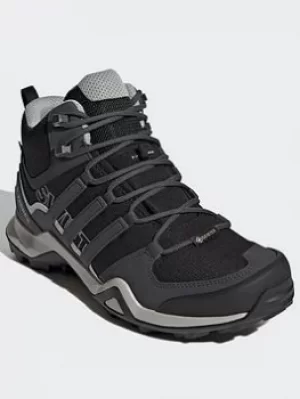 Image of adidas Terrex Swift R2 Mid GTX Shoes, Black/Grey/Purple, Size 9, Women