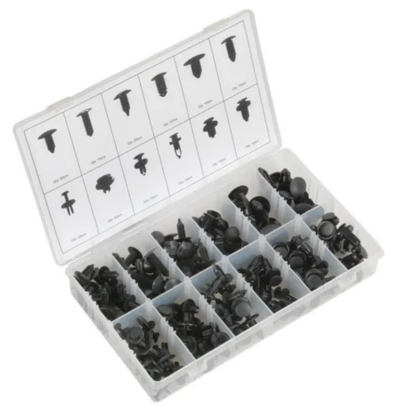 Image of Genuine SEALEY BTC15 Trim Clip Assortment for GM, Ford & Honda 192pc