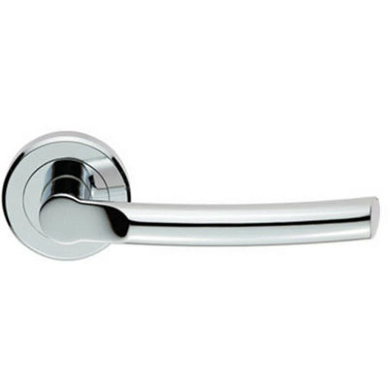 Image of Loops PAIR Curved Round Bar Handle on Round Rose Concealed Fix Polished Chrome Multi