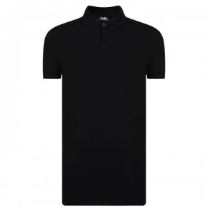 Image of Karl Lagerfeld Shoulder Polo Shirt - Black 990