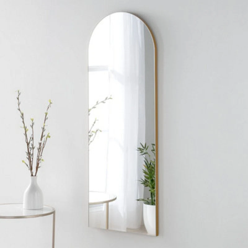Image of Yearn Mirrors Minimal Arch Gold Dressing Mirror 120x45cm Gold