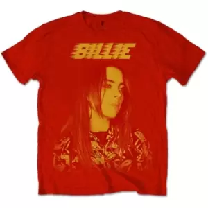 Image of Billie Eilish - Racer Logo Jumbo Unisex X-Small T-Shirt - Red