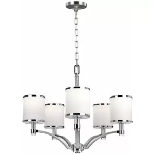 Image of 5 Bulb Chandelier Hanging Pendant LIght Satin Nickel/Chrome LED E27 60W Bulb