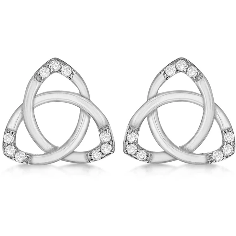 Image of Be You Sterling Silver CZ Celtic Knot Studs Silver female One Size