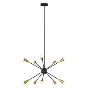 Image of 10 Bulb Chandelier Hanging Pendant LIght Midnight Black LED G9 3.5W Bulb