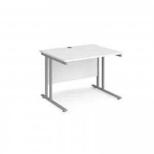 Image of Maestro 25 SL Straight Desk 1000mm x 800mm - Silver Cantilever Frame