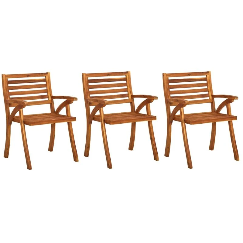 Image of VIDAXL Garden Chairs 3 pcs Solid Acacia Wood Vidaxl 310630