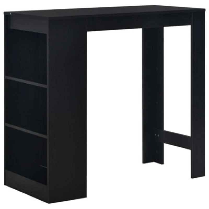 Image of VIDAXL Bar Table with Shelf Black 110x50x103cm Vidaxl 8718475796633