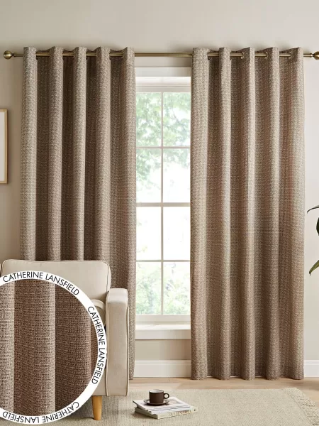 Image of 'Textured Thermal' Curtains Two Panels