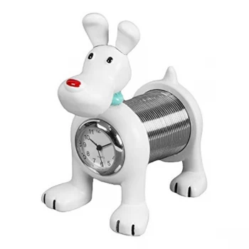Image of Miniature Clock - White Spring Dog