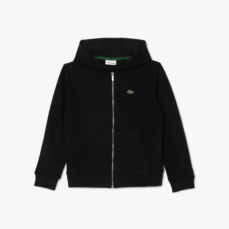 Image of Lacoste Boys' Basic Full-Zip Hoodie Black 09 male 12 Years
