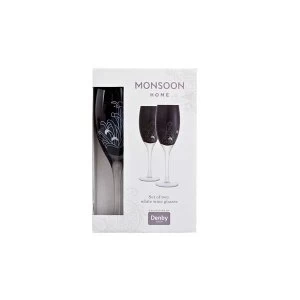 Image of Denby Monsoon Chrysanthemum White Wine Glass Pack Of 2