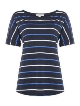 Image of Barbour Marloes Short Sleeve Round Neck Striped Tee Blue