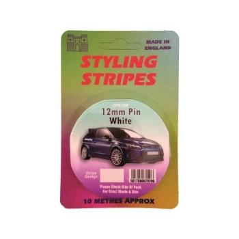 Image of CASTLE PROMOTIONS Single Stripe - White - 12mm - 10m Length - CPS12W