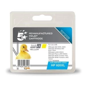 Image of 5 Star Office HP 920XL Yellow Ink Cartridge