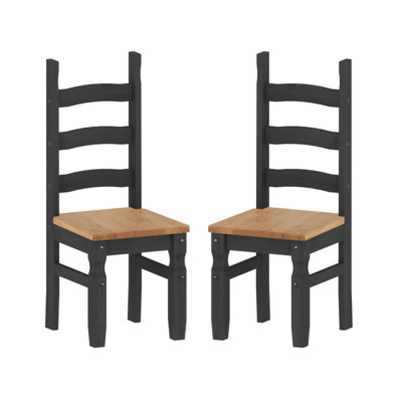 Image of Mercers Furniture Corona Charcoal Pair Of Dining Chairs
