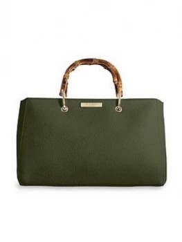 Image of Katie Loxton Avery Bamboo Handle Tote Bag - Khaki