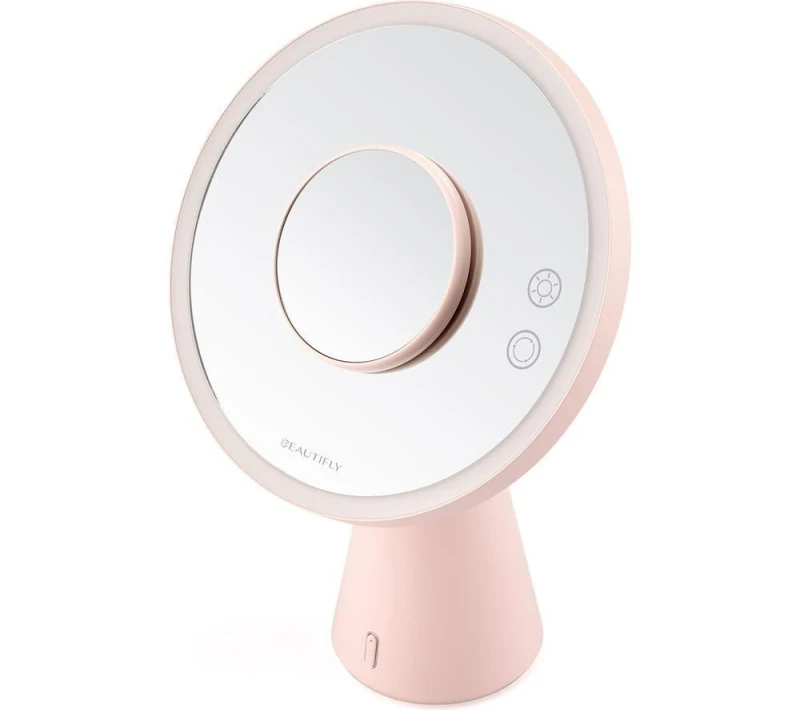 Image of BEAUTIFLY Smart Moon Make-up Mirror with Bluetooth Speaker, Pink,Silver/Grey 5903003702160