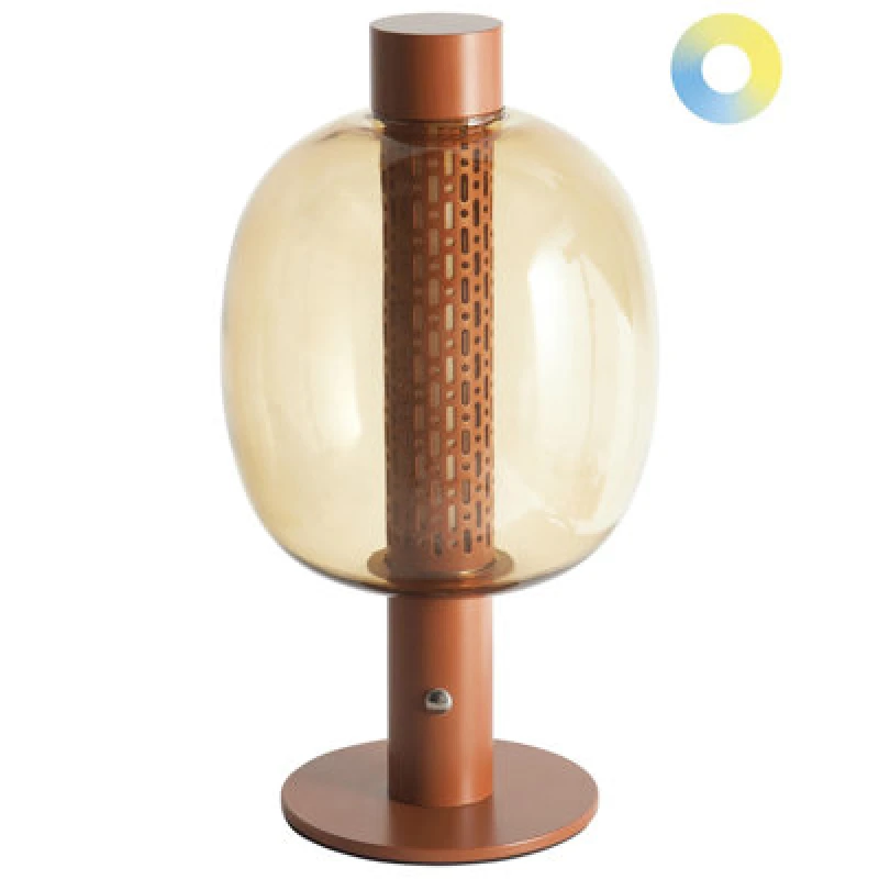 Image of Beliani Wireless LED Table Lamp Pulangi With Dimmer Metal Brown