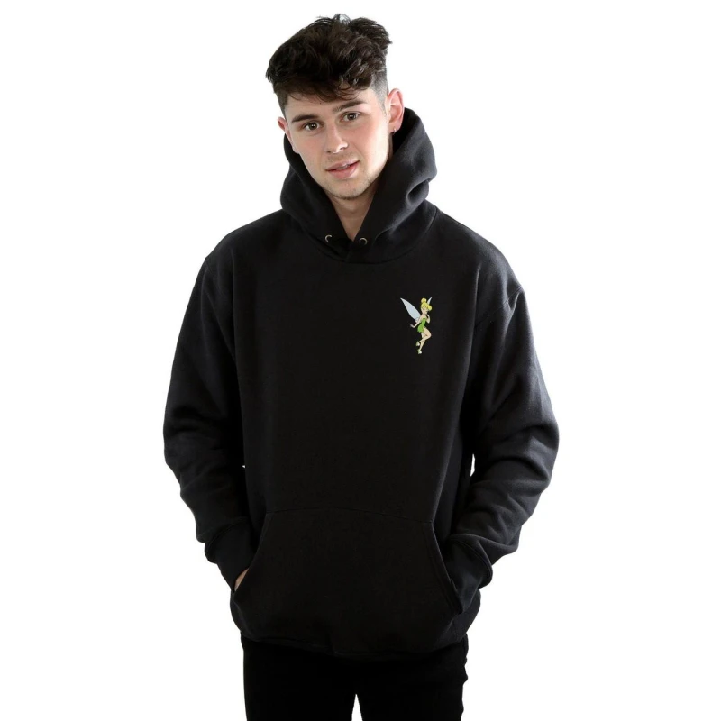 Image of Disney Men Tinkerbell Chest Hoodie in Black Size: Small Black S Male 5057864015102