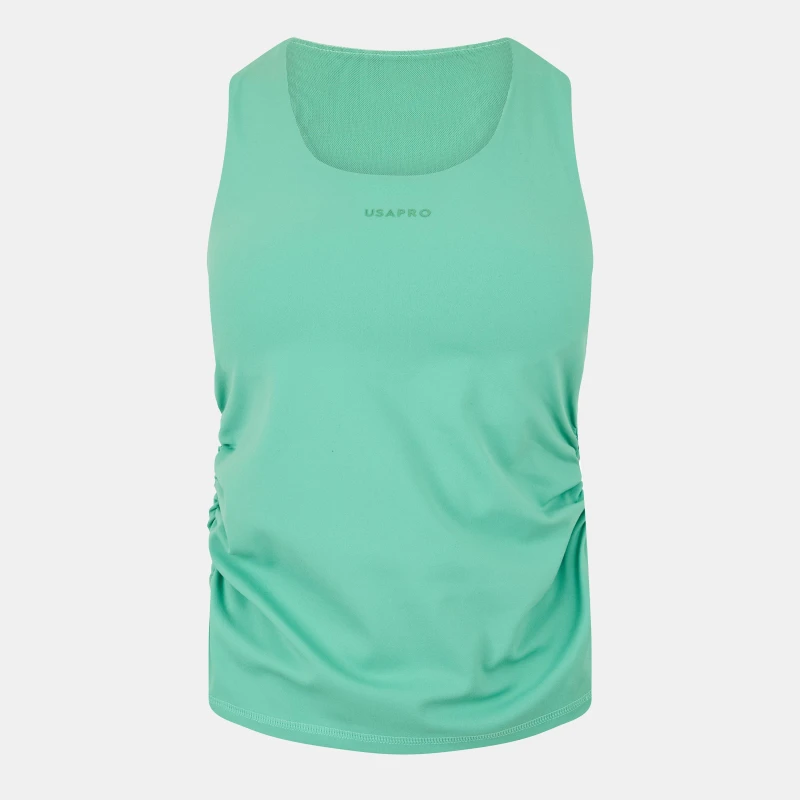 Image of USA Pro x Sophie Habboo 2in1 Ruched Tank Top - Green Green 8