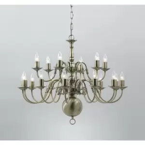 Image of Impex Flemish Antique Brass 18 Arm Chandelier