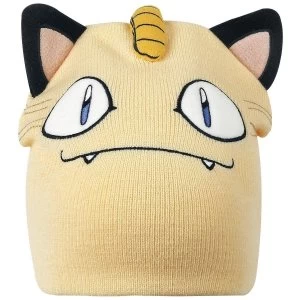 Image of Pokemon Unisex Meowth Face & Ears Cuffless Beanie