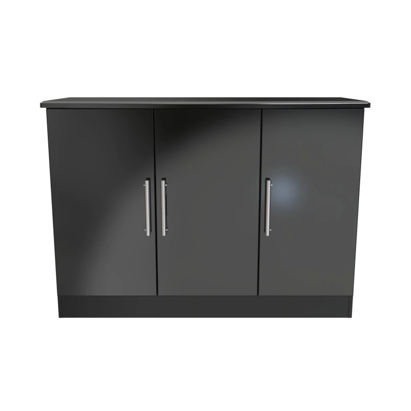 Image of Harrow 3 Door Sideboard In Black Gloss (Ready Assembled)