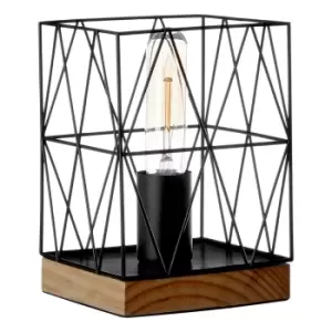Image of Premier Housewares Bode Table Lamp in Black Metal Wire